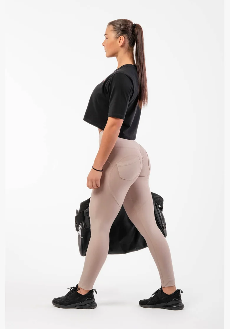 NEBBIA Lifting Effect Bubble Butt legíny s vysokým pásom béžová