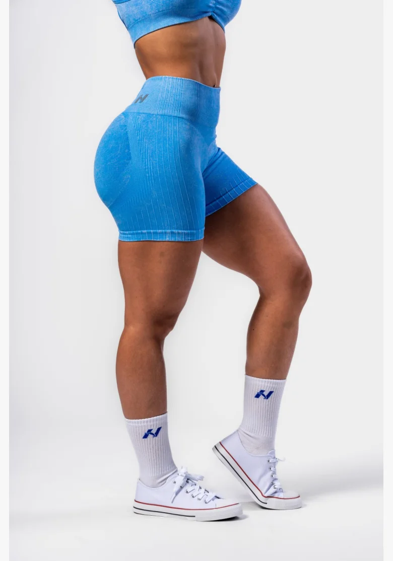NEBBIA Bezšvové push-up šortky s vysokým pásom TOTALLY SEAMLESS modré