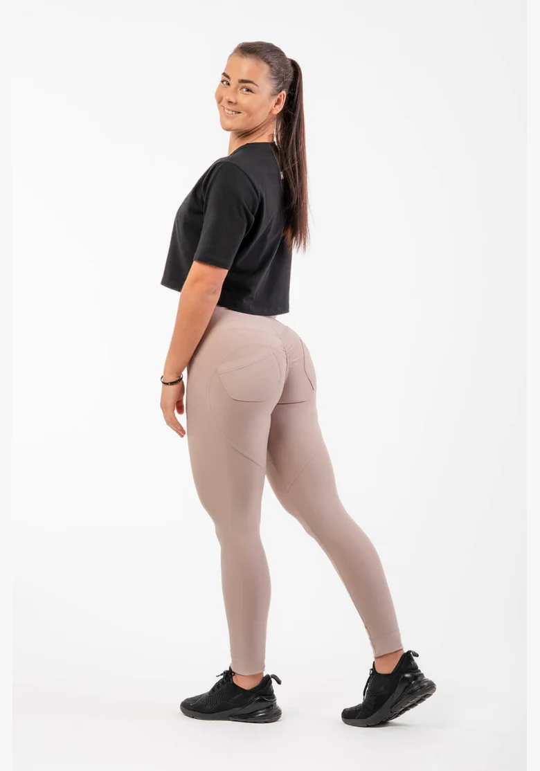 NEBBIA Lifting Effect Bubble Butt legíny s vysokým pásom béžová