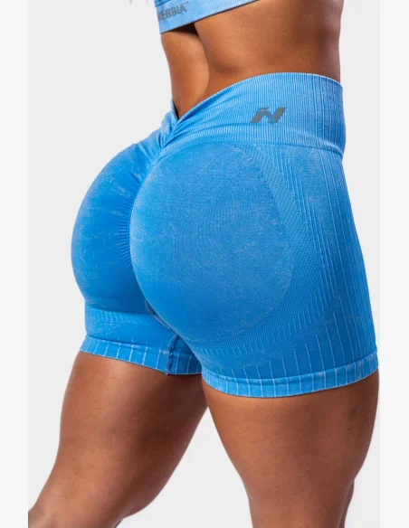 NEBBIA Bezšvové push-up šortky s vysokým pásom TOTALLY SEAMLESS modré