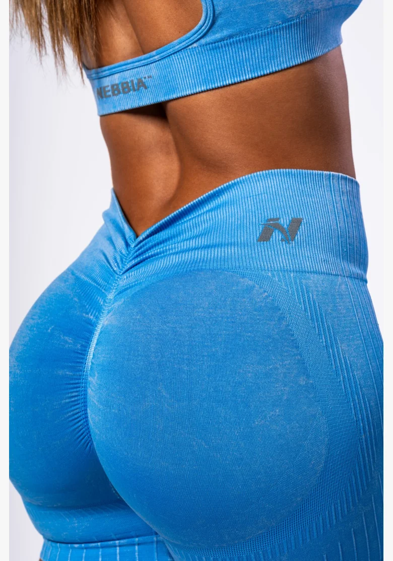 NEBBIA Bezšvové push-up šortky s vysokým pásom TOTALLY SEAMLESS modré