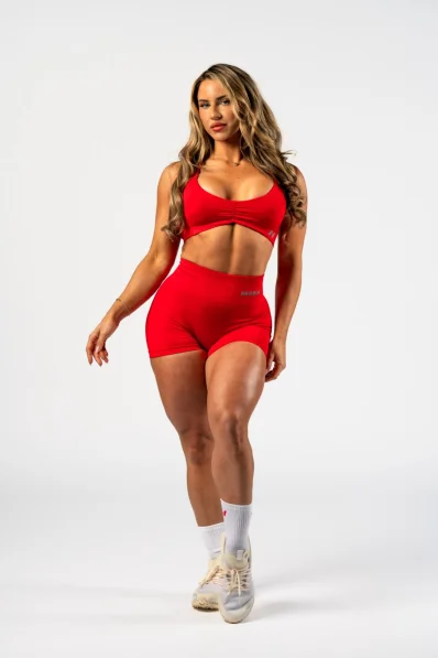 NEBBIA • NEBBIA Bezšvíkové push-up šortky s vysokým pásom TOTALLY SEAMLESS červené • Nebshop.sk