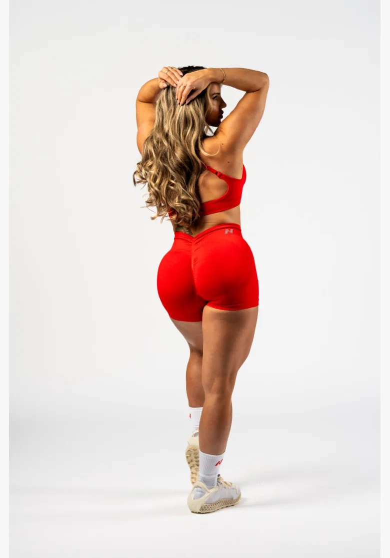 NEBBIA Bezšvírové push-up šortky s vysokým pásom TOTALLY SEAMLESS červené