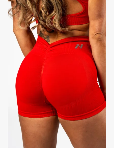 NEBBIA Bezšvírové push-up šortky s vysokým pásom TOTALLY SEAMLESS červené