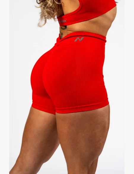 NEBBIA Bezšvírové push-up šortky s vysokým pásom TOTALLY SEAMLESS červené