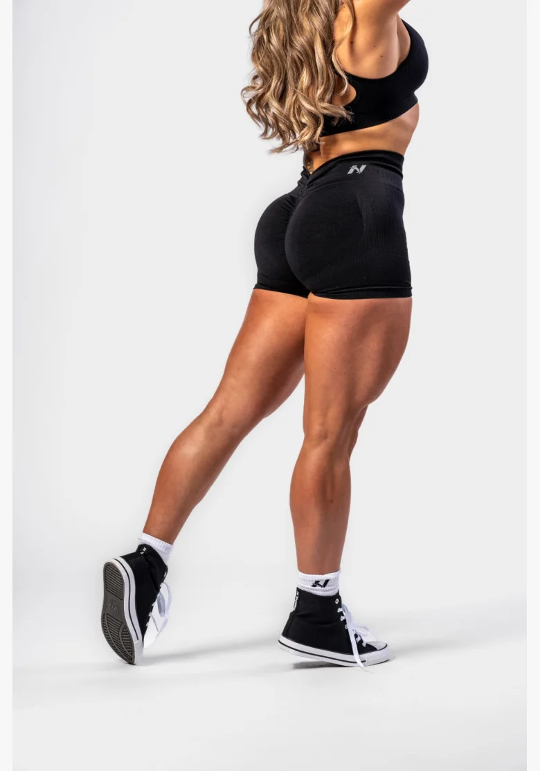NEBBIA Bezšvové push-up šortky s vysokým pásom TOTALLY SEAMLESS čierne