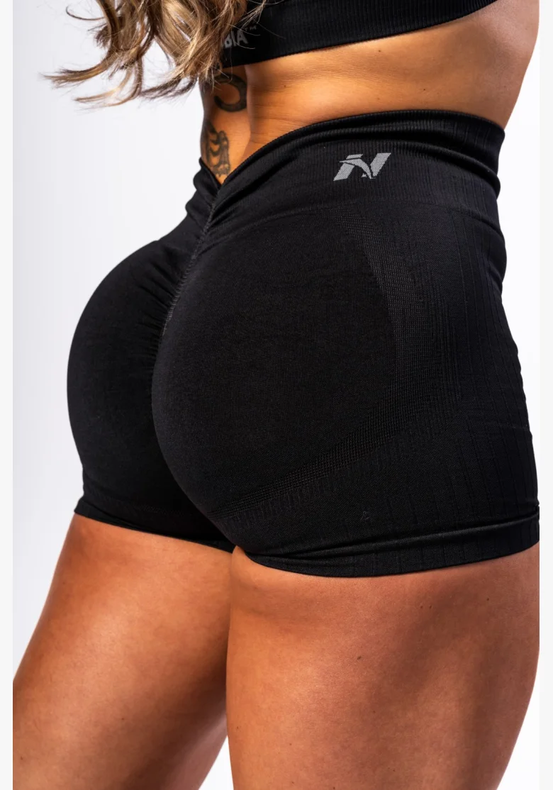 NEBBIA Bezšvové push-up šortky s vysokým pásom TOTALLY SEAMLESS čierne
