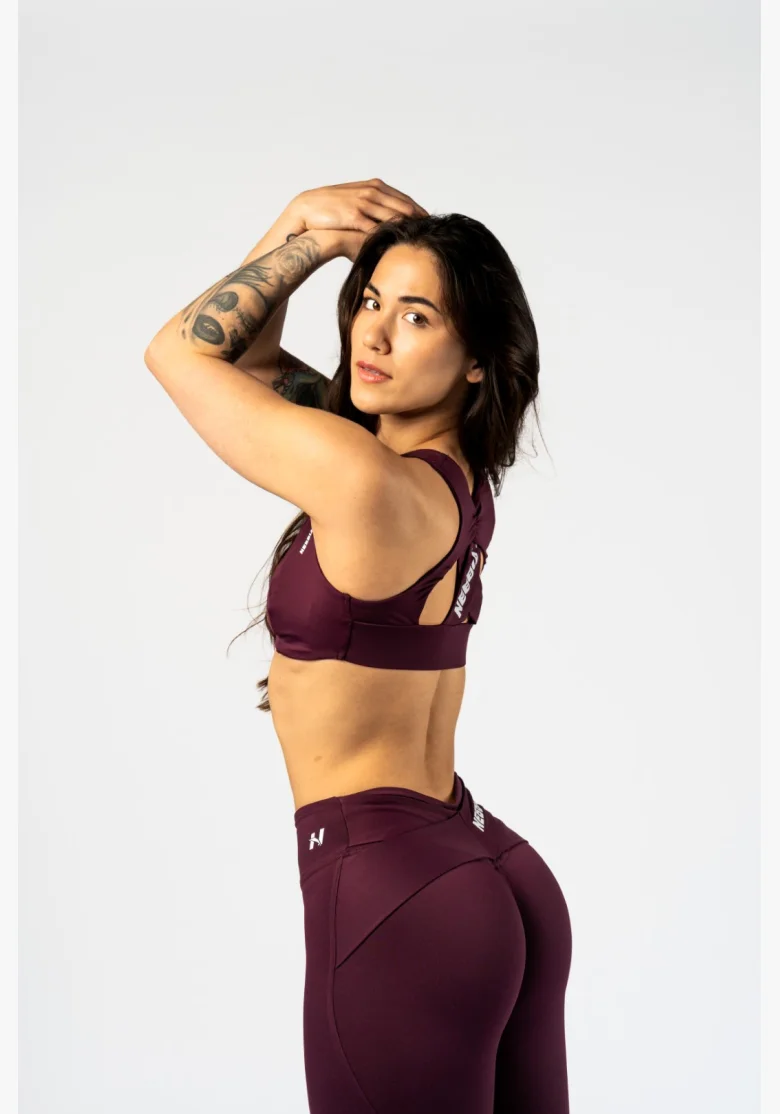 NEBBIA Športová podprsenka STRONG BEAUTY bordová