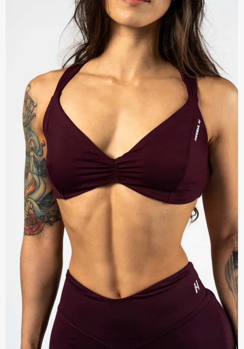 NEBBIA Športová podprsenka STRONG BEAUTY bordová