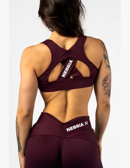 NEBBIA Športová podprsenka STRONG BEAUTY bordová