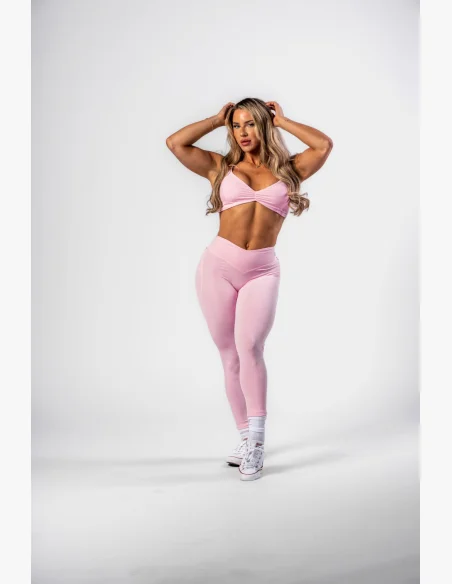 NEBBIA Tvarujúce legíny s V-shaped pásom STRONG BEAUTY ružové