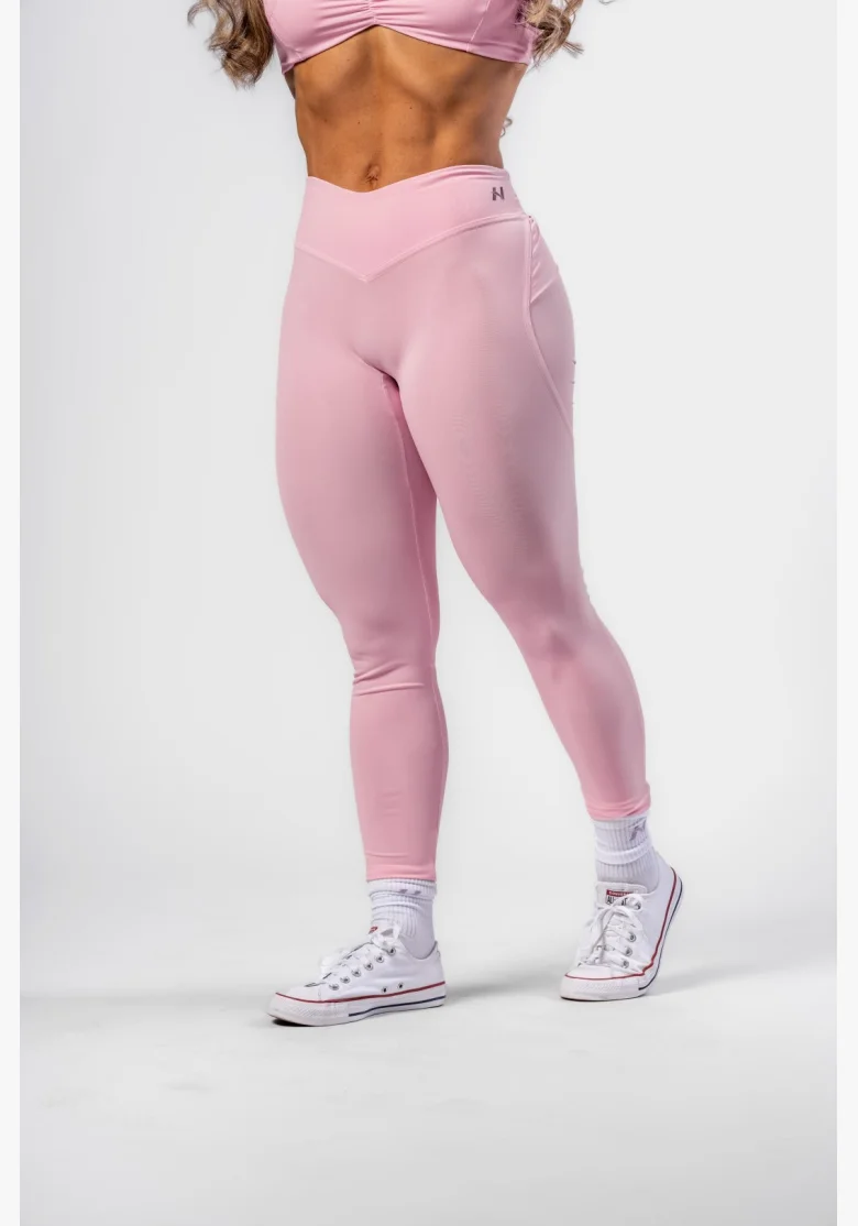 NEBBIA Tvarujúce legíny s V-shaped pásom STRONG BEAUTY ružové