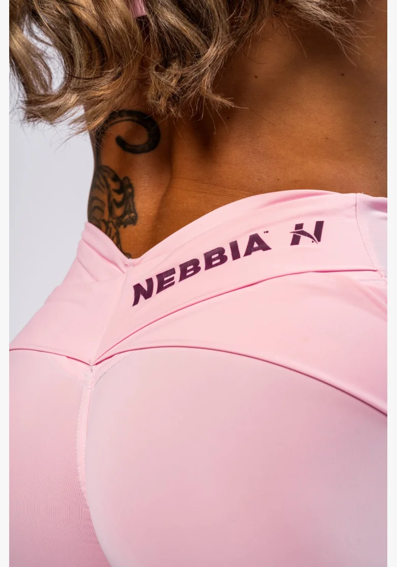 NEBBIA Tvarujúce legíny s V-shaped pásom STRONG BEAUTY ružové