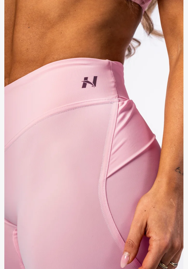 NEBBIA Tvarujúce legíny s V-shaped pásom STRONG BEAUTY ružové