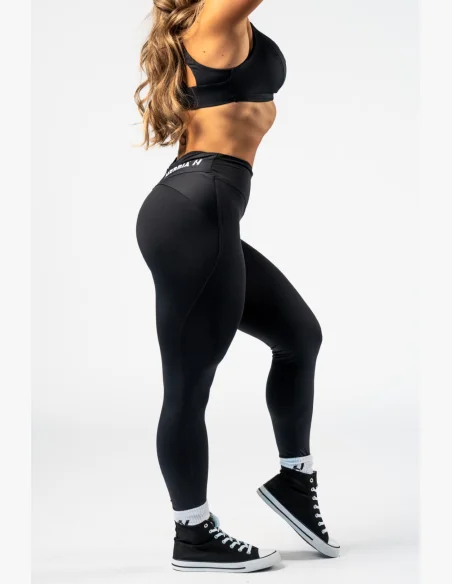 NEBBIA Tvarujúce legíny s V-shaped pásom STRONG BEAUTY čierne