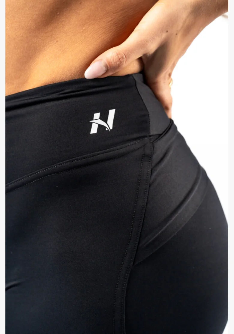 NEBBIA Tvarujúce legíny s V-shaped pásom STRONG BEAUTY čierne