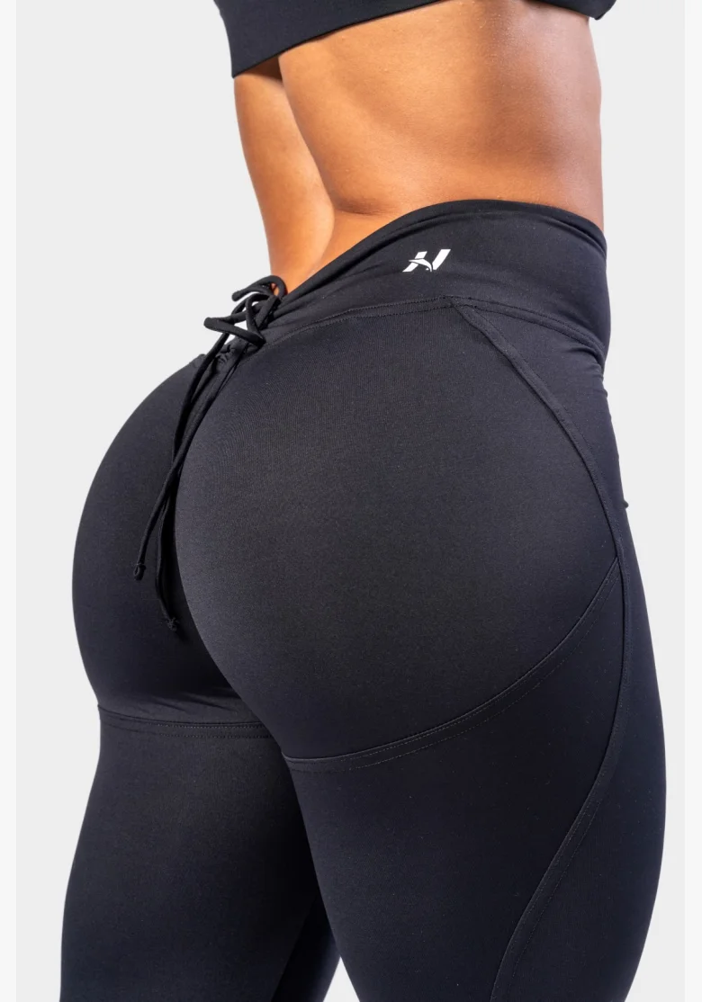 NEBBIA Tvarujúce legíny so šnurovaním STRONG BEAUTY čierne