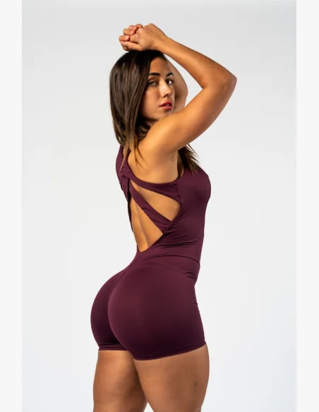 NEBBIA Tvarujúci fitness overal STRONG BEAUTY bordový