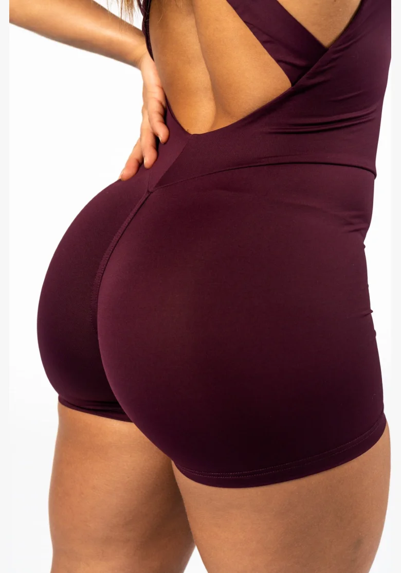 NEBBIA Tvarujúci fitness overal STRONG BEAUTY bordový