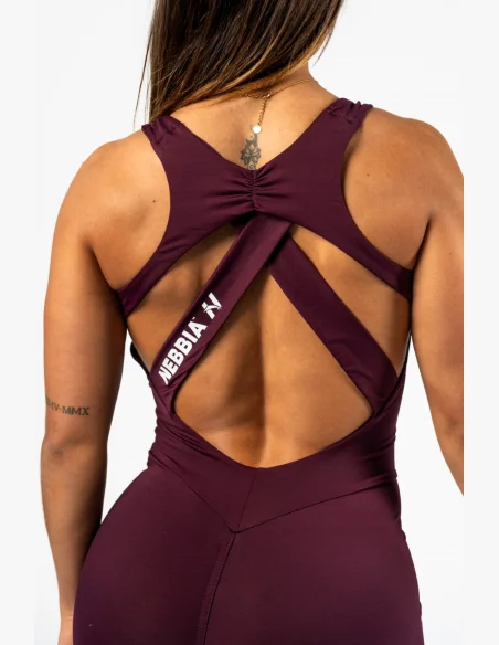 NEBBIA Tvarujúci fitness overal STRONG BEAUTY bordový