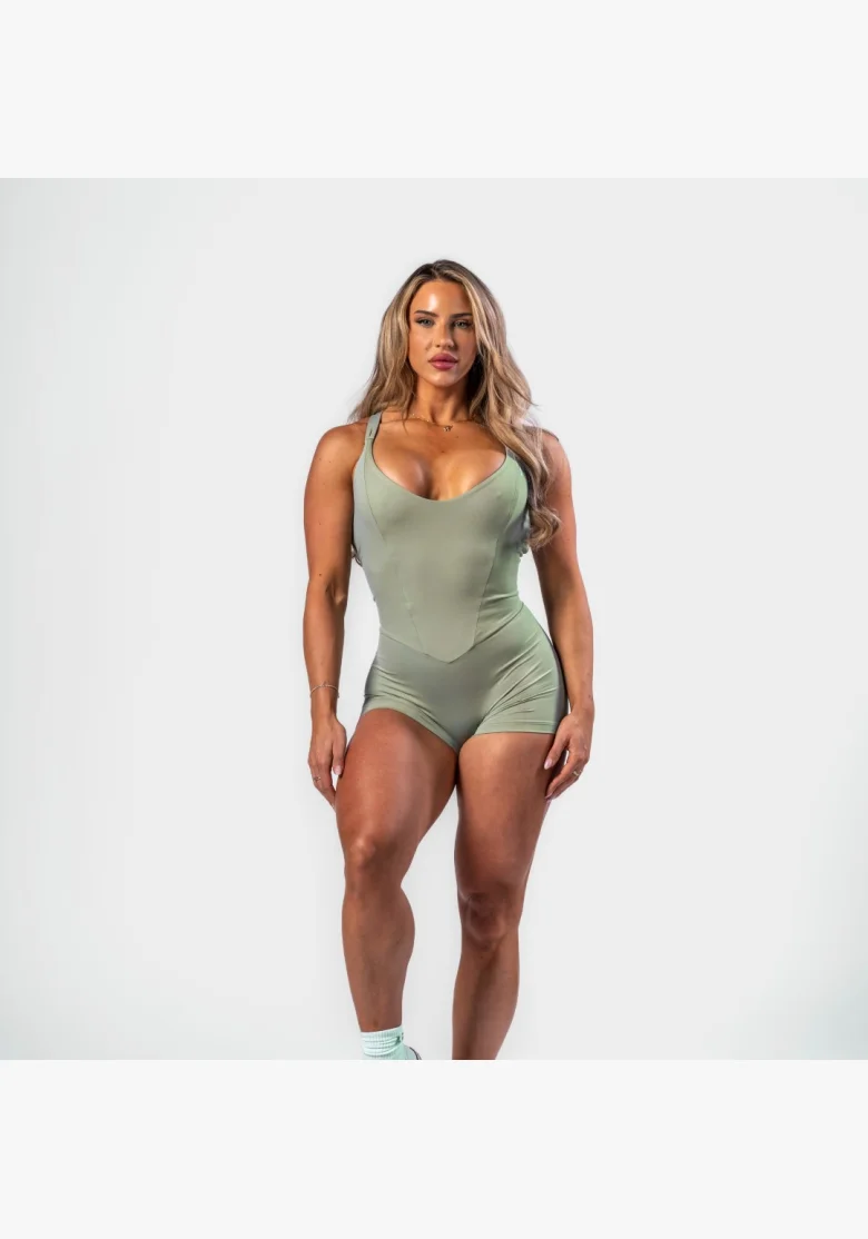 NEBBIA Tvarujúci fitness overal STRONG BEAUTY svetlozelený
