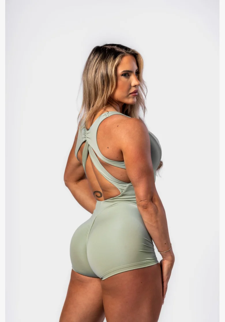 NEBBIA Tvarujúci fitness overal STRONG BEAUTY svetlozelený
