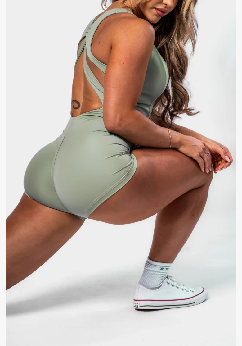 NEBBIA Tvarujúci fitness overal STRONG BEAUTY svetlozelený