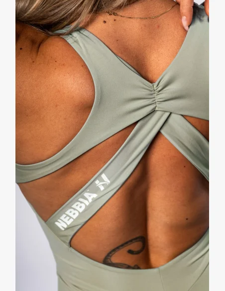 NEBBIA Tvarujúci fitness overal STRONG BEAUTY svetlozelený