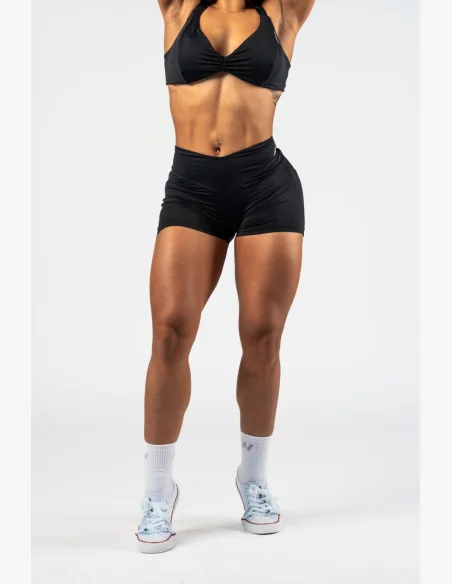 NEBBIA Tvarujúce šortky s V-shaped pásom STRONG BEAUTY čierne