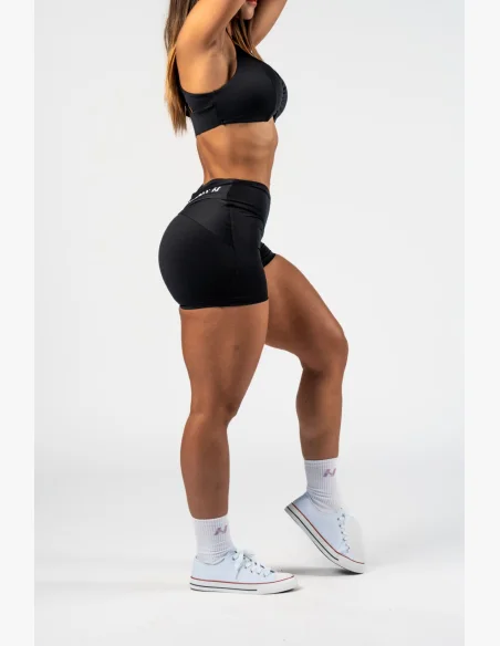 NEBBIA Tvarujúce šortky s V-shaped pásom STRONG BEAUTY čierne
