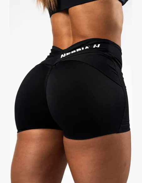 NEBBIA Tvarujúce šortky s V-shaped pásom STRONG BEAUTY čierne