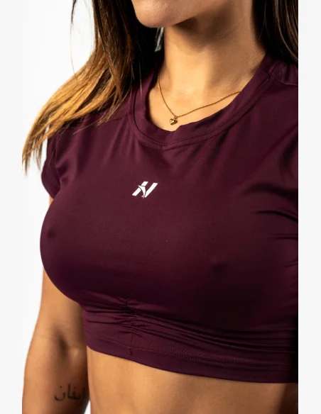 NEBBIA Open-back crop top STRONG BEAUTY bordový