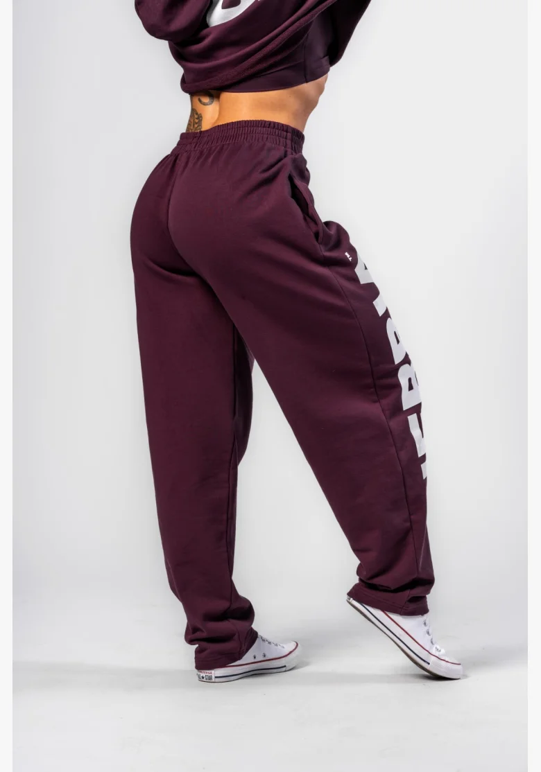 NEBBIA Voľné baggy tepláky BOYFRIEND STYLE bordové