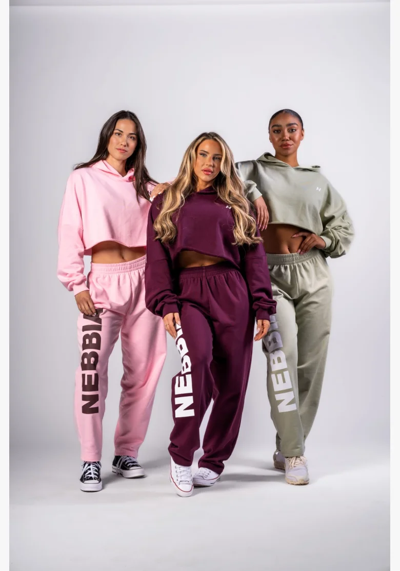 NEBBIA Voľné baggy tepláky BOYFRIEND STYLE bordové