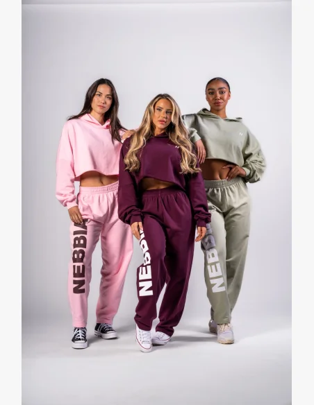 NEBBIA Voľné baggy tepláky BOYFRIEND STYLE svetlo zelené