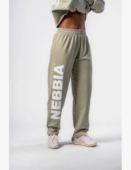 NEBBIA Voľné baggy tepláky BOYFRIEND STYLE svetlo zelené