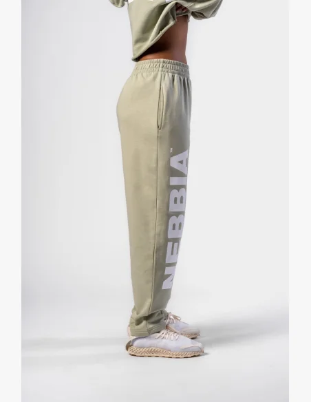 NEBBIA Voľné baggy tepláky BOYFRIEND STYLE svetlo zelené