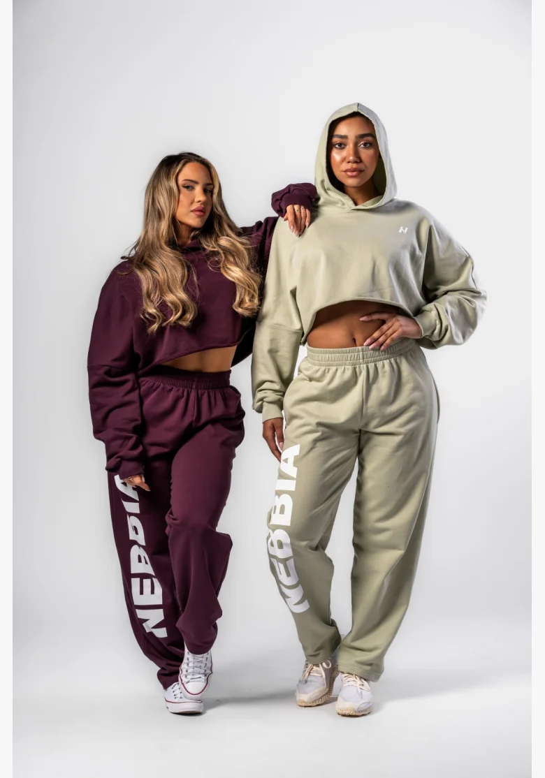 NEBBIA Voľné baggy tepláky BOYFRIEND STYLE bordové