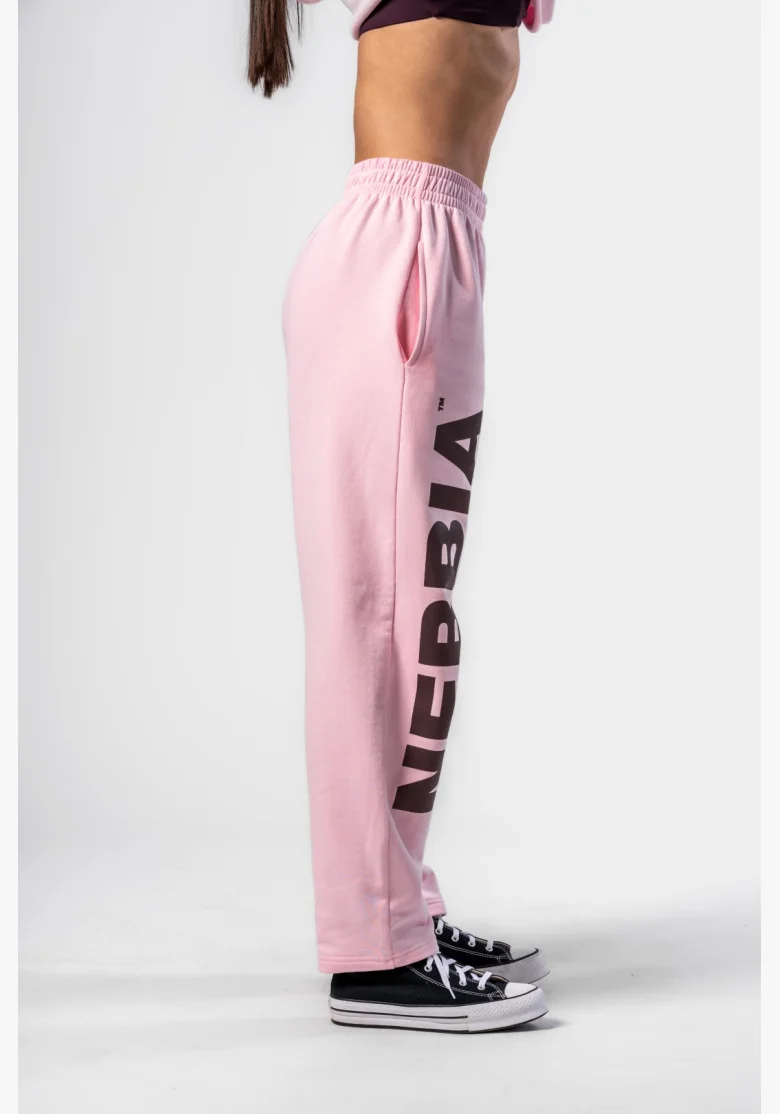 NEBBIA Voľné baggy tepláky BOYFRIEND STYLE ružové