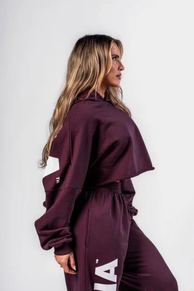 NEBBIA • NEBBIA Oversized mikina s kapucí OWN YOUR POWER bordová • Nebshop.sk 2