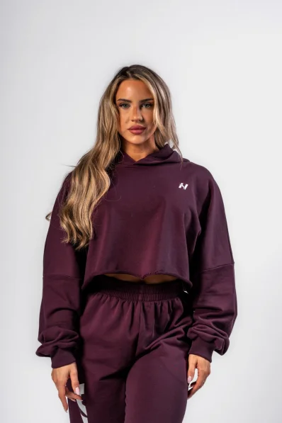 NEBBIA • NEBBIA Oversized mikina s kapucí OWN YOUR POWER bordová • Nebshop.sk