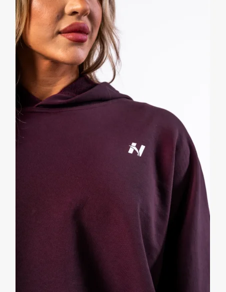 NEBBIA Oversized mikina s kapucňou OWN YOUR POWER bordová