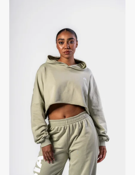 NEBBIA Oversized mikina s kapucňou OWN YOUR POWER svetlozelená