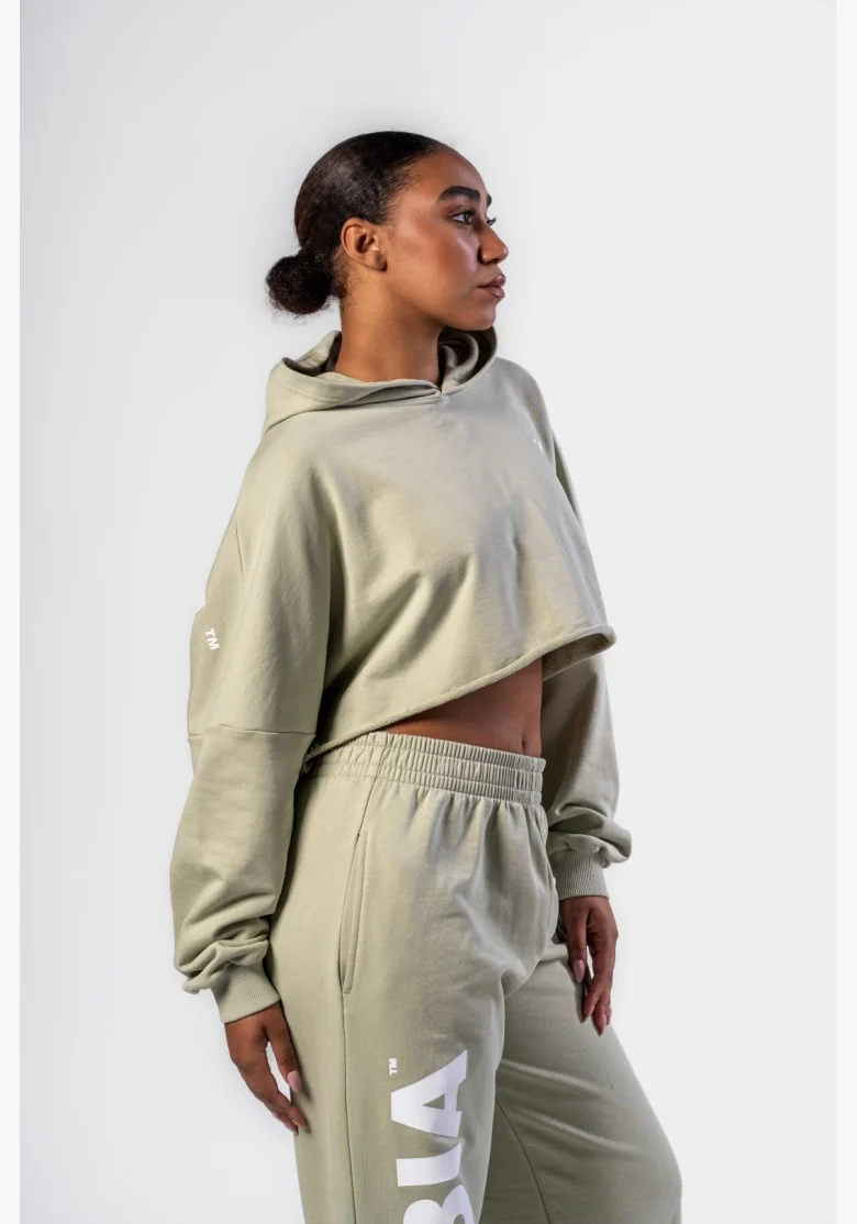 NEBBIA Oversized mikina s kapucňou OWN YOUR POWER svetlozelená