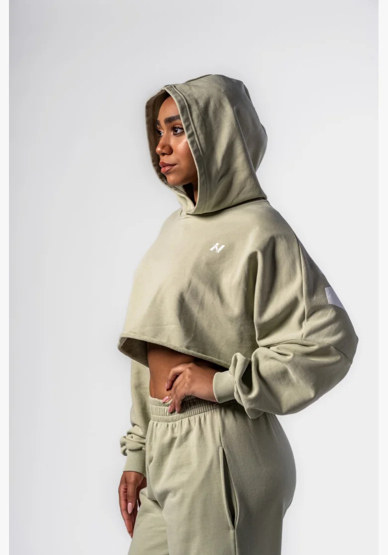NEBBIA Oversized mikina s kapucňou OWN YOUR POWER svetlozelená