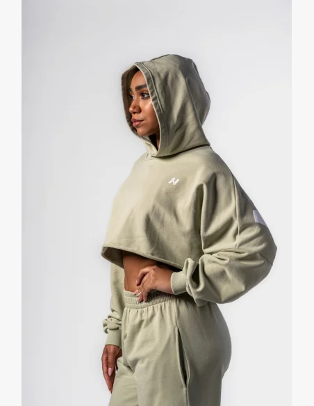 NEBBIA Oversized mikina s kapucňou OWN YOUR POWER svetlozelená