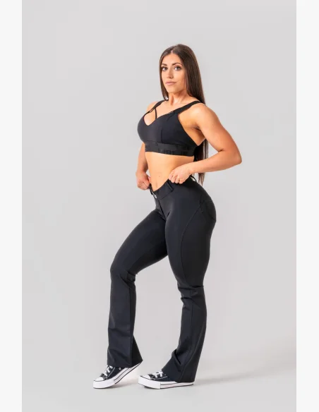 NEBBIA Flared Bubble Butt legíny 2.0 POWER LIFT čierne