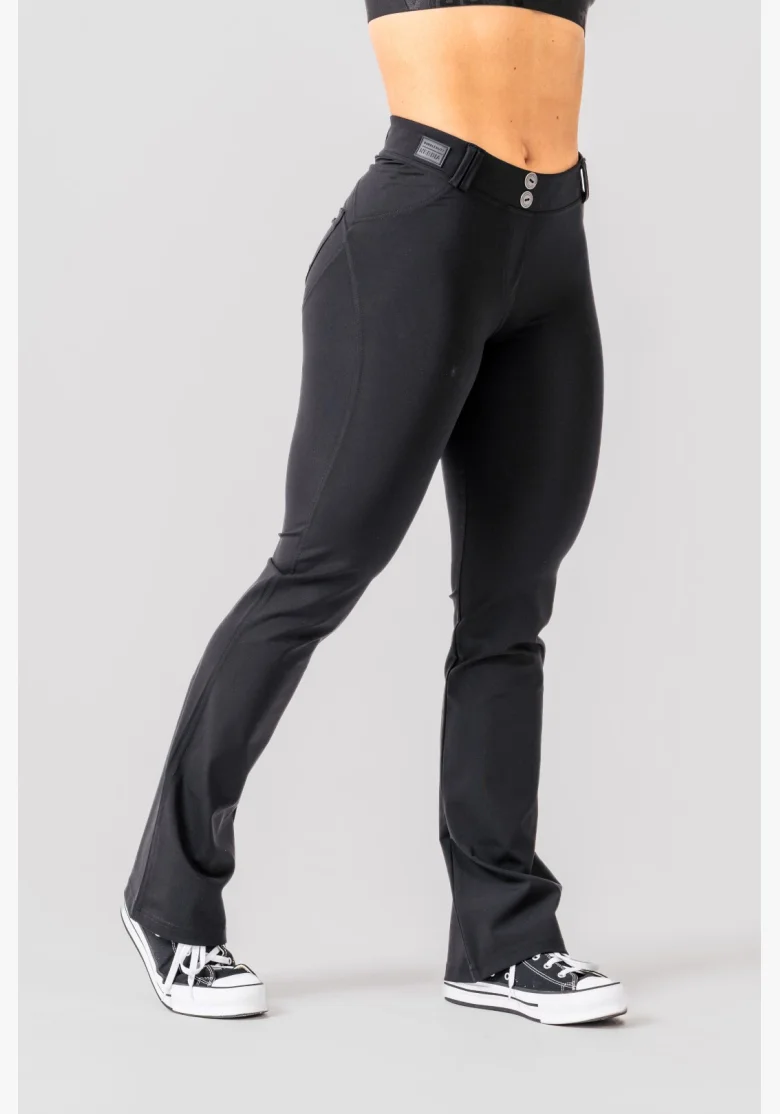 NEBBIA Flared Bubble Butt legíny 2.0 POWER LIFT čierne