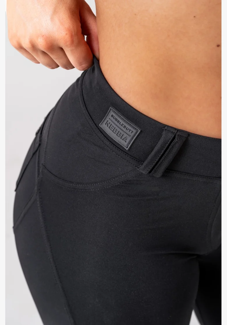NEBBIA Flared Bubble Butt legíny 2.0 POWER LIFT čierne
