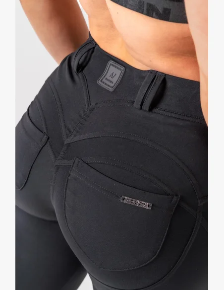 NEBBIA Flared Bubble Butt legíny 2.0 POWER LIFT čierne